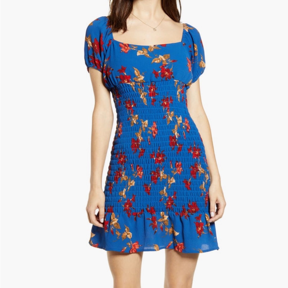 Leith Floral Smocked Dress